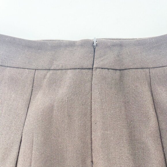 Ann Taylor Loft Petites 6P Brown Embroidered Lined Flare Skirt Western Boho a - Picture 10 of 12